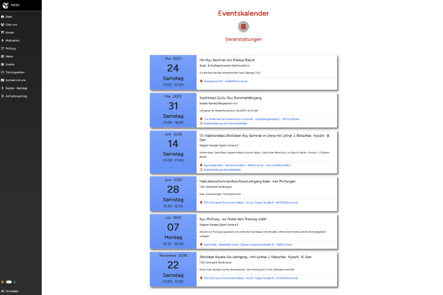 Eventskalender · Sportverein