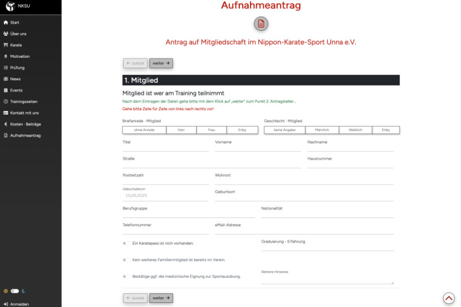 NKSU e.V. · Webformular