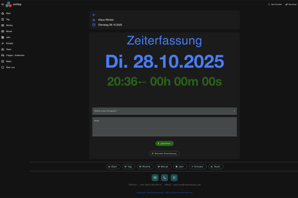 zeitApp · die webbasierte Zeiterfassungs-App